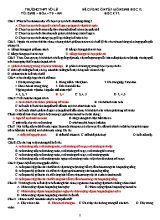 Đê cương ôn tâp học kỳ II môn Sinh hoc Lớp 12 - Trường THPT Vũ Lễ
